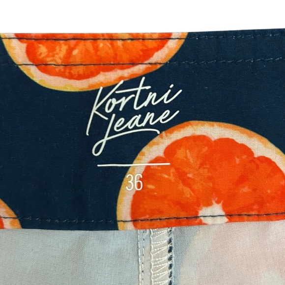 Kortni Jeane Men’s Size 36 Navy Blue Orange Boardie Board Swim Trunks Shorts - Picture 6 of 7